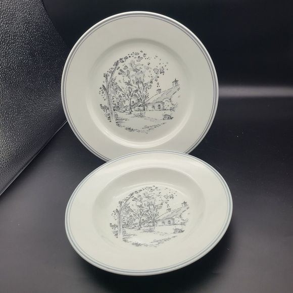 Gustavsberg Porcelain Dinner +Salad/Pasta Plates Stockholm Ben Porslin Sweden - Picture 1 of 9